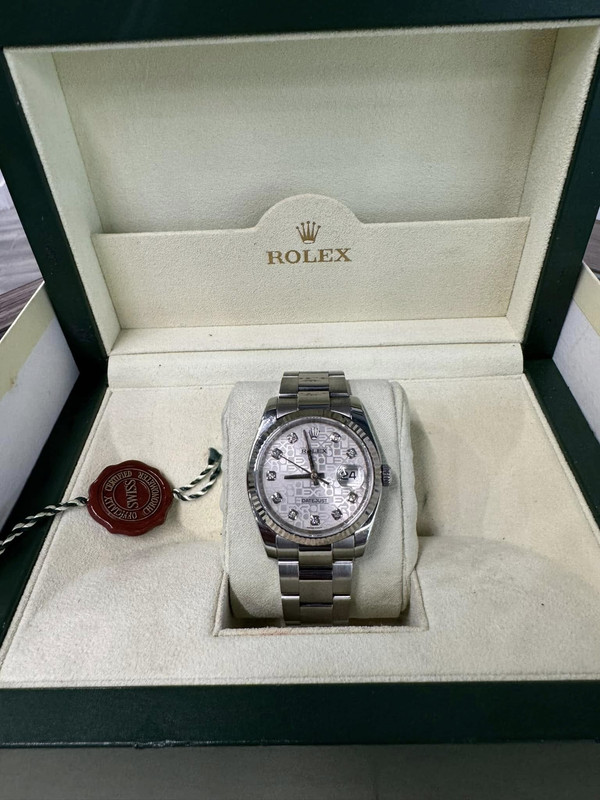 Rolex Datejust 36mm Factory Diamond Dial 116324 Watch/Box