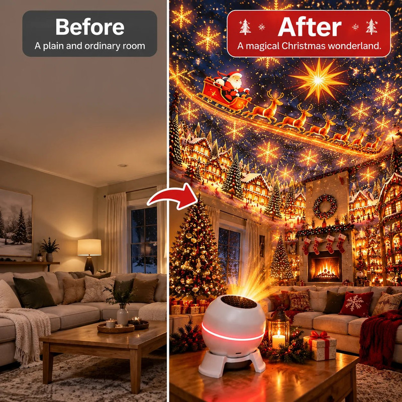 Christmas room transformation before and after