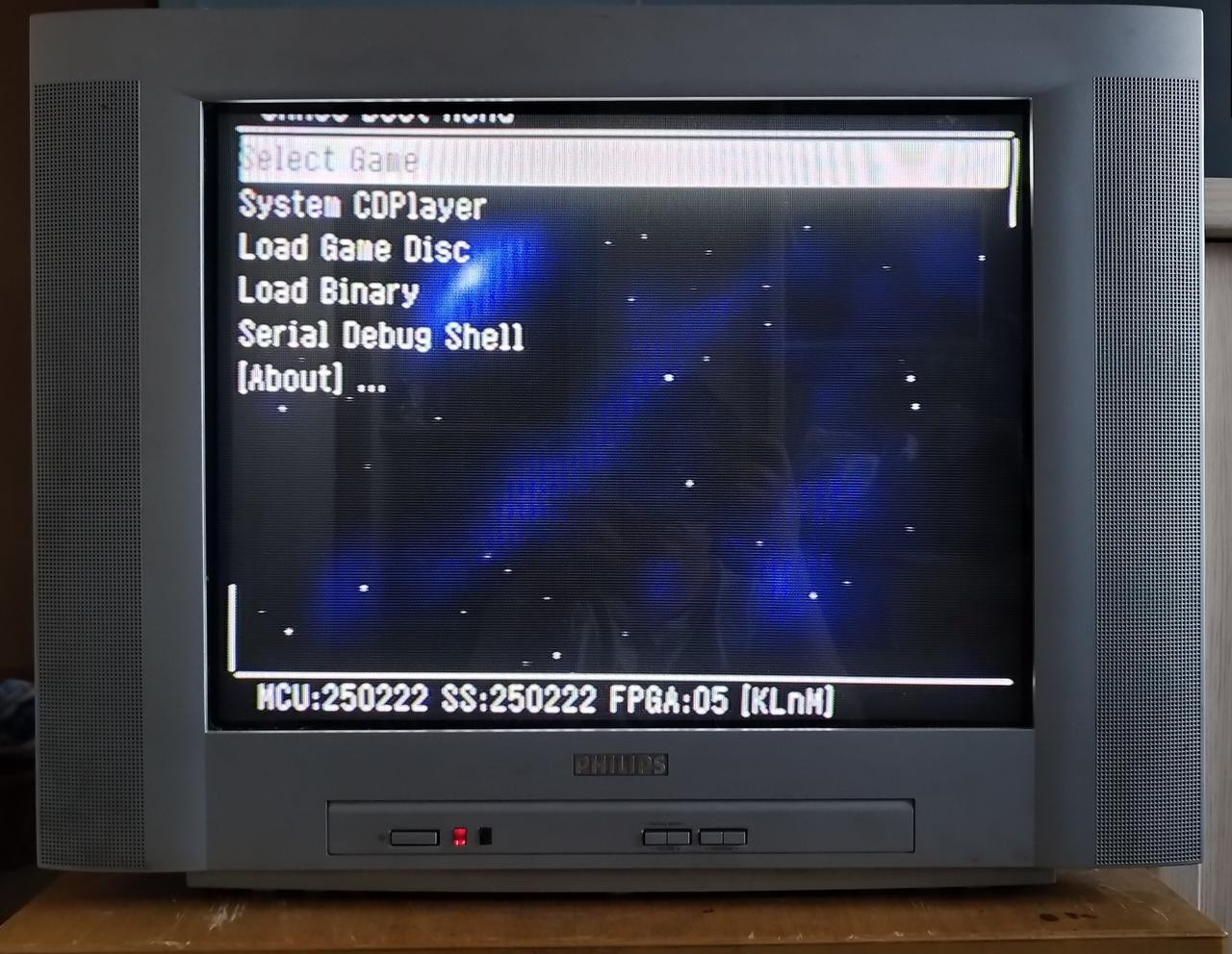 Menu SAROO z nowym tłem