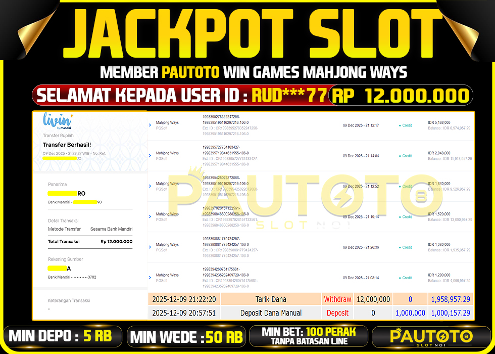 BUKTI JACKPOT LUNAS PAUTOTO