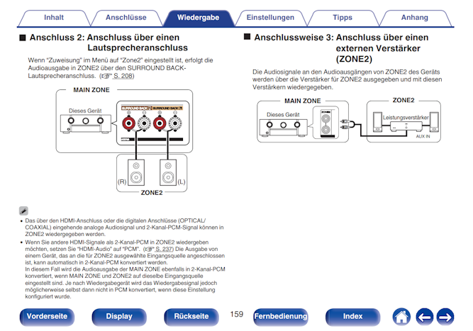 Marantz SR6013, Seite 159, Zone 2 Lautsprecher Anschlüsse