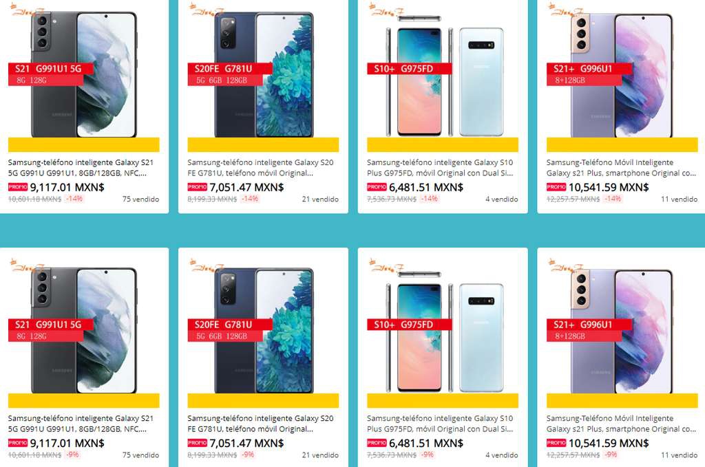 AliExpress: Celulares Samsung S10, S20, S21, Promoción de verano