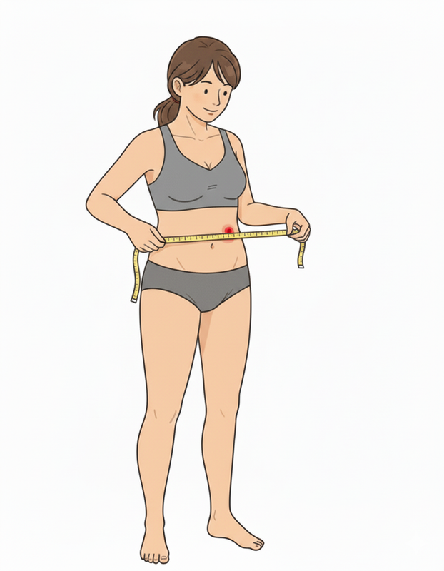 Ostomy wrap size guide illustration