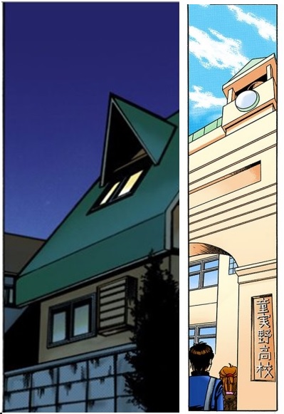 Casa de Yuugi e colégio