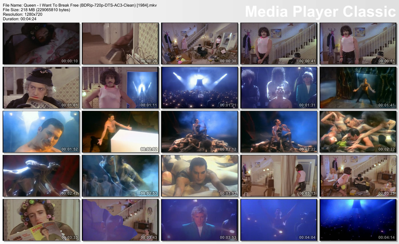 Queen - I Want To Break Free (BDRip-720p-DTS-AC3-Clean) [1984]