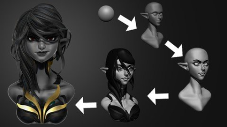 Crea busto femenino en zbrush