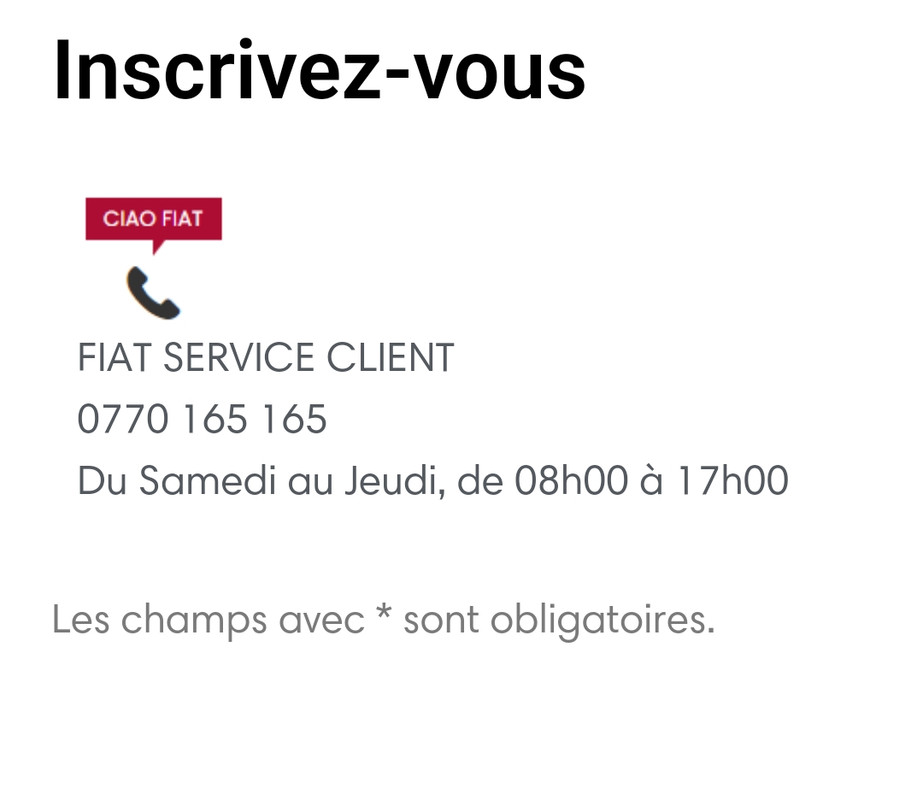 Service Client Fiat