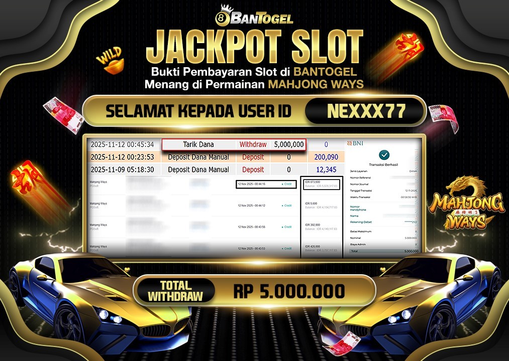 BUKTI JACKPOT LUNAS BANTOGEL