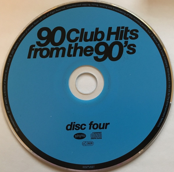 25/01/2023 - Various – 90 Club Hits From The 90's (4 x CD, Compilation)(Rhino Records – WMTV061)  (FLAC) R-3369241-1486678642-1703