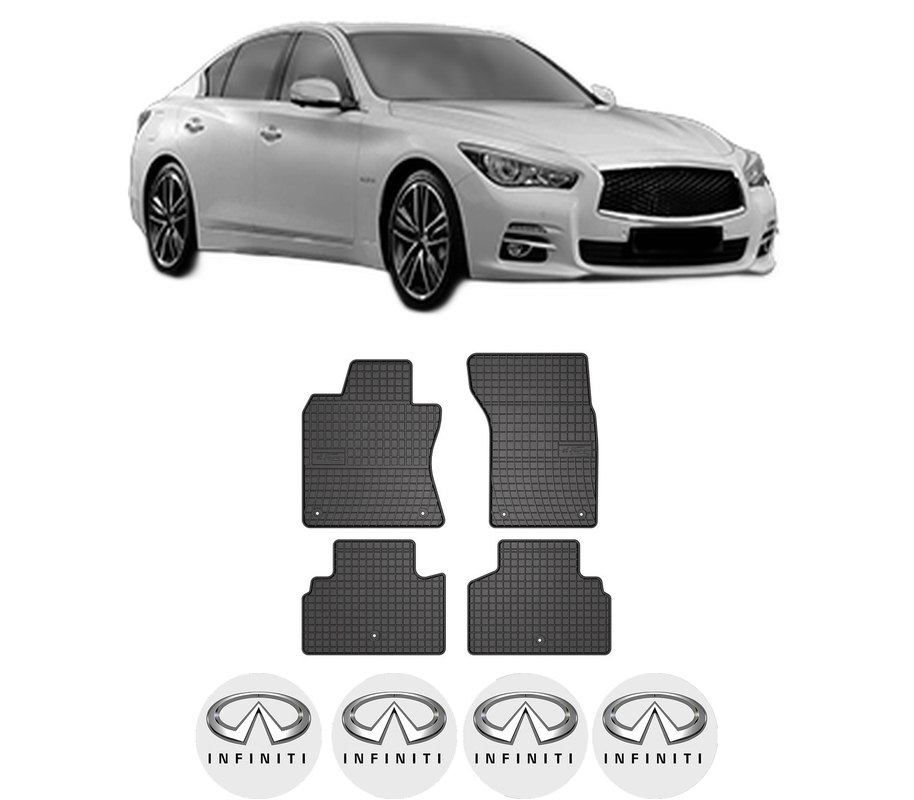Set covorase presuri INFINITI Q50 din 2013-2015, auto, din cauciuc thermoplastic, 4 Stickere auto cu INFINITI