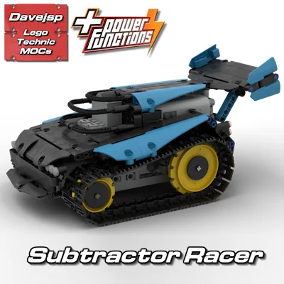 Remote-controlled tracked racer with subtractor mechanism original custom LEGO Technic build design by Davejsp
