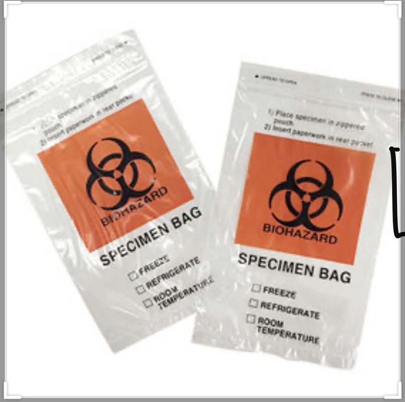 Specimen Bag 6 x 9 inches with Zip Lock and Pocket/100 pcs