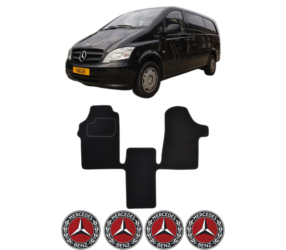 Set Covorase Presuri MERCEDES-BENZ VITO / MIXTO Van (W639) din 2003-2012, Auto, Material Textil Mocheta, 4 Stickere auto cu MERCEDES-BENZ