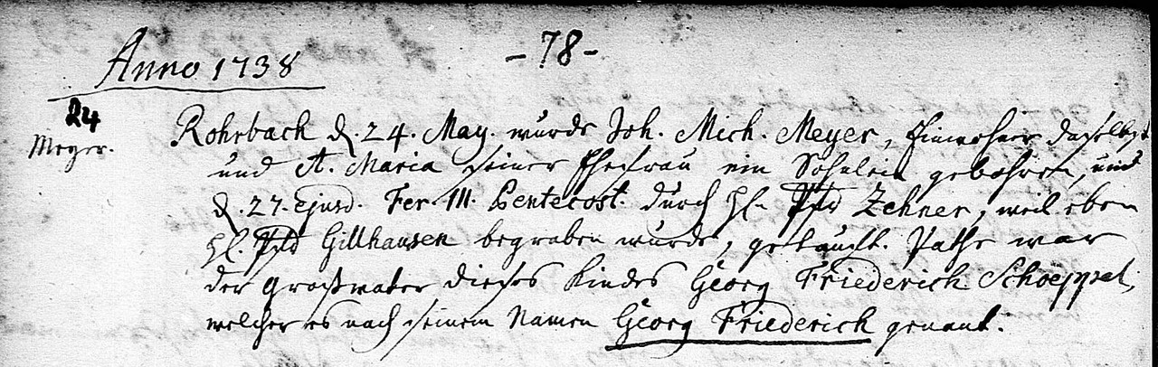 Georg Friederich Meyer 24 05 1738
