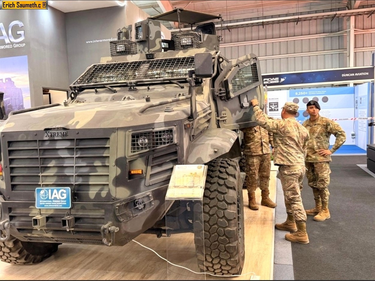El mrap Guardian Xtreme se exhibe en Fidae 2026 tras las pruebas ante el Ejército y Carabineros de C