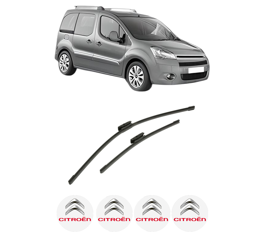 Set stergatoare auto CITROEN BERLINGO MULTISPACE (B9) din 2008-2021, pentru parbriz auto, 2 bucati, Bosch Aerotwin Multi, din cauciuc siliconat rezistent, 4 Stickere Auto CITROEN
