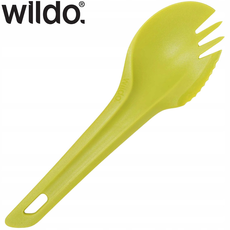 WILDO Niezbednik Turystyczny SPORK Lyzka Widelec Kolor dominujacy odcienie zieleni лайм