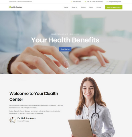 ASP.NET -  Health Center Template 