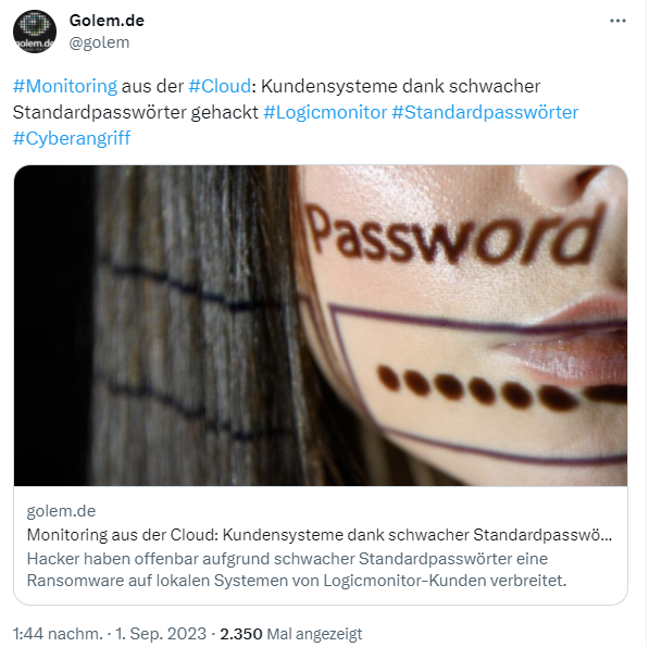 LogicMonitor-Kunden kompromittiert