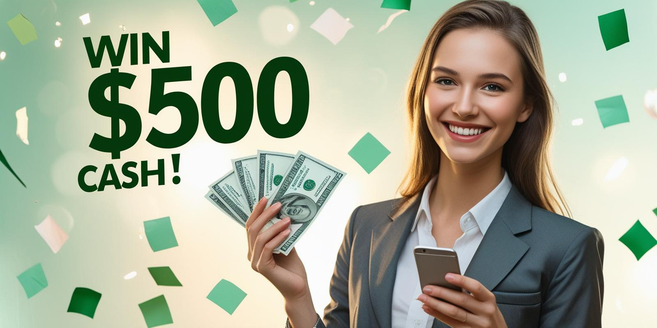 Professional woman with cash prize