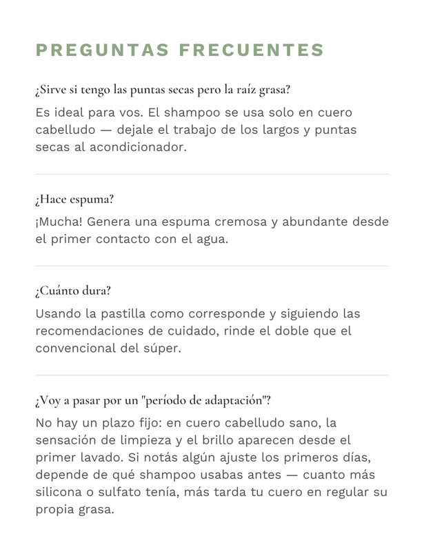 Preguntas frecuentes &mdash; Shampoo S&oacute;lido Graso