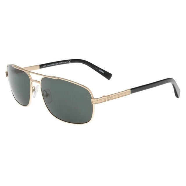 Ermenegildo Zegna EZ0012 28N Gold Rectangle Green 61-16-140mm