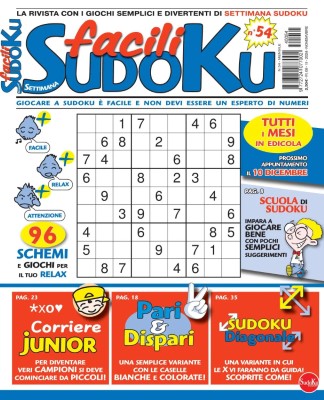 Facili Sudoku N.54 - Novembre 2024