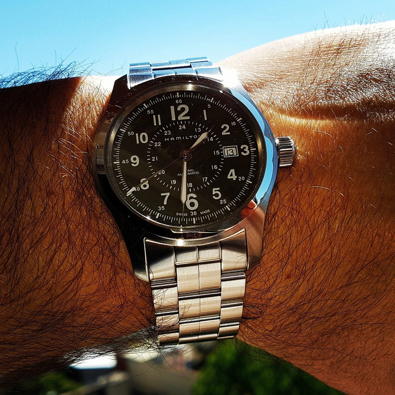 Hamilton Khaki Field Auto 42mm 100M Green Dial Cal. H10 Ref. H70605163  (1)