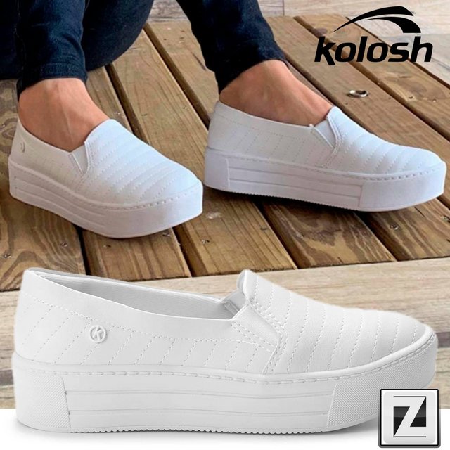 Slip On Kolosh Protect Matelassê Feminino – Branco