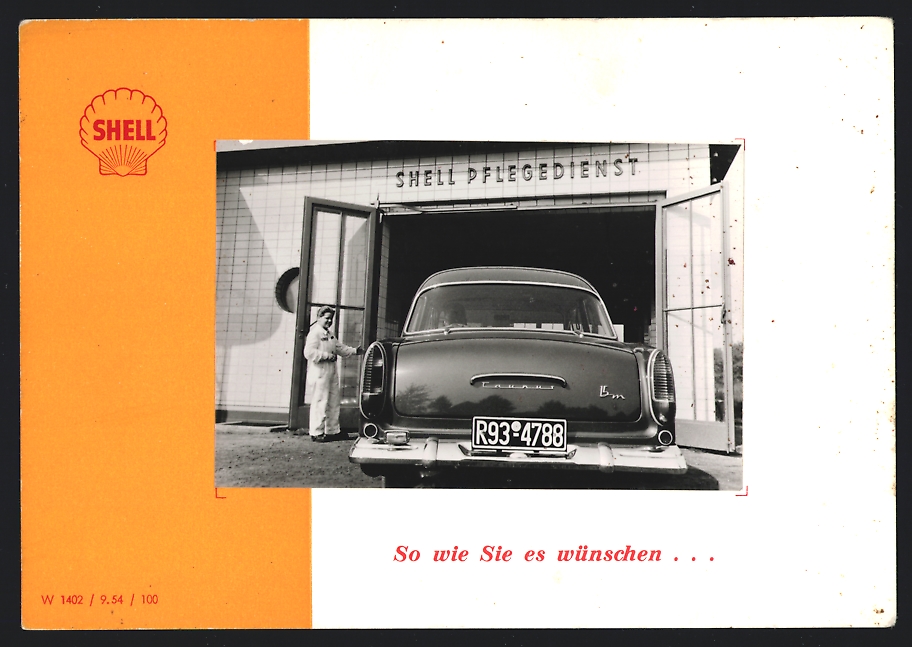 Fotografie Ansicht Marl Sinsen Auto Ford Taunus an Tankstelle Shell Station Alfred Appel jr in der B