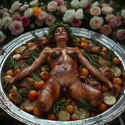 Garden wedding wom served Brown hair 0 02