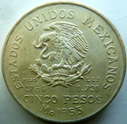  ¡Viaje a los 50! 5 pesos. Mexico 1953 P1190668