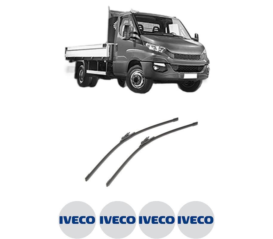 Set stergatoare auto IVECO DAILY VI Platform/Chassis din 2014-2022, pentru parbriz auto, 2 bucati, Bosch Aerotwin, din cauciuc siliconat rezistent, 4 Stickere Auto IVECO