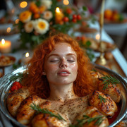 Garden wedding wom served Redhair head 0 13