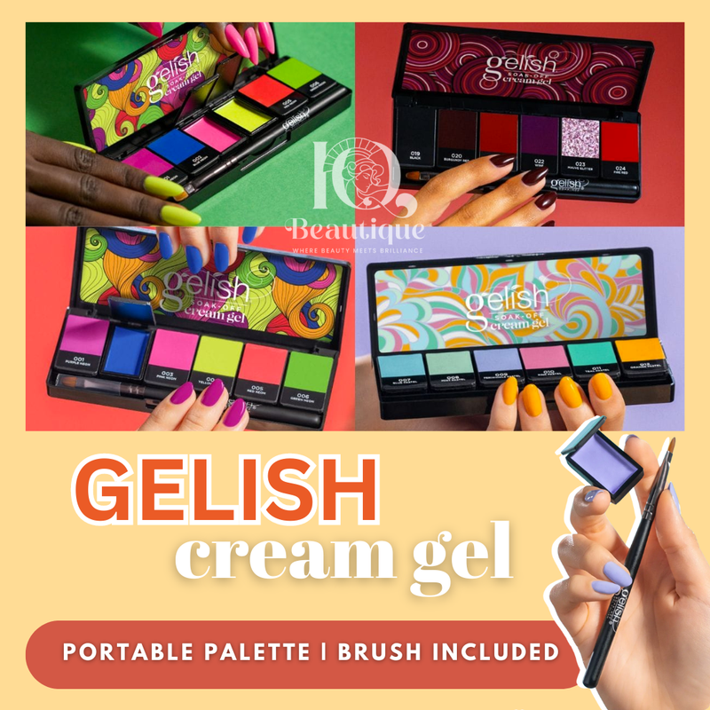 Gelish Cream Gel Polish Portable Palette 6 Colors Brush