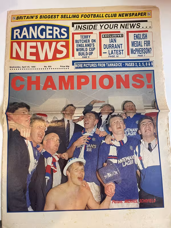 Rangers News Champions 1990 IMG_8168