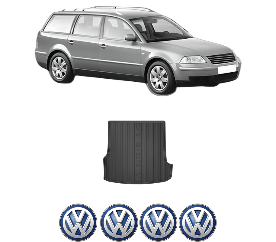 Tavita Portbagaj Volkswagen PASSAT B5.5 Variant (3B6) din 2000-2005, Protectie Portbagaj Auto, 4x Stickere auto cu Volkswagen