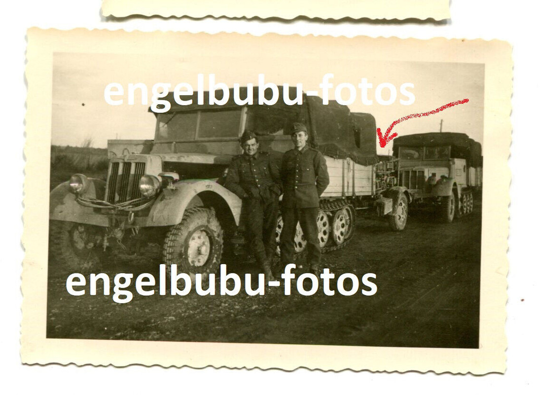 FOTO - schw. NEBELWERFER Abt. - Wolchow - Fahrzeug SdKfz Anhänger m. Nebelwerfer