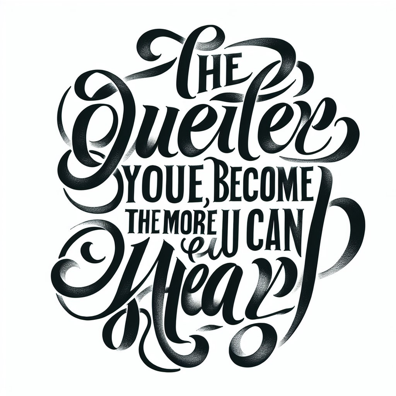 The quieter you become, the more you can hear