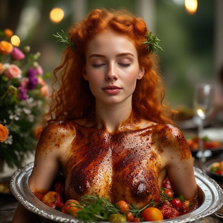 Garden wedding wom served Redhair 1 46