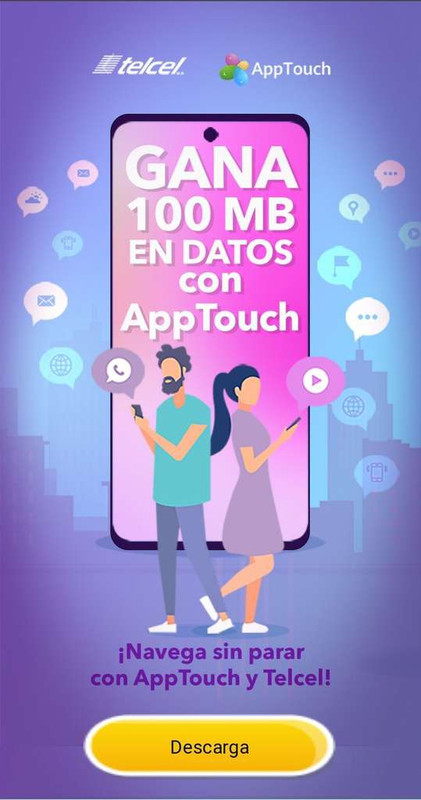 100 MB gratis TELCEL descargando AppTouch HUAWEI 

