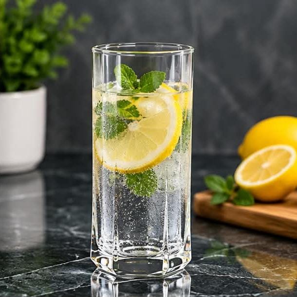 Delisoga 6-Piece Tall Drinking Glass Set (330ml, JS7201-2)