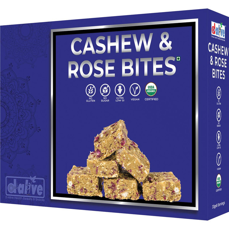 Cashew  and Rose Bites  of 200 GM