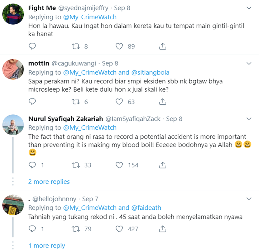 netizen marah kerana hon tidak digunakan