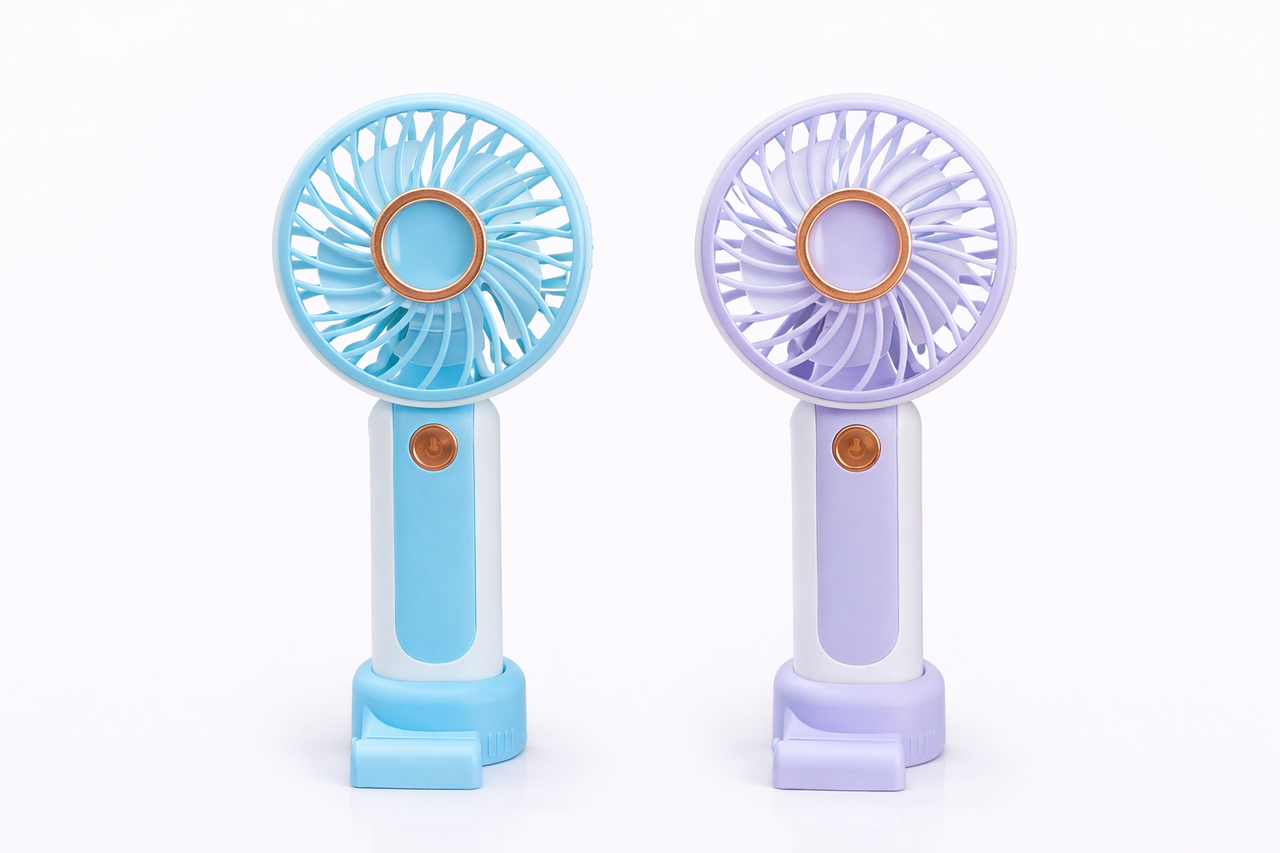 Mini Handheld Desk Fan with Phone Holder 3 Speed