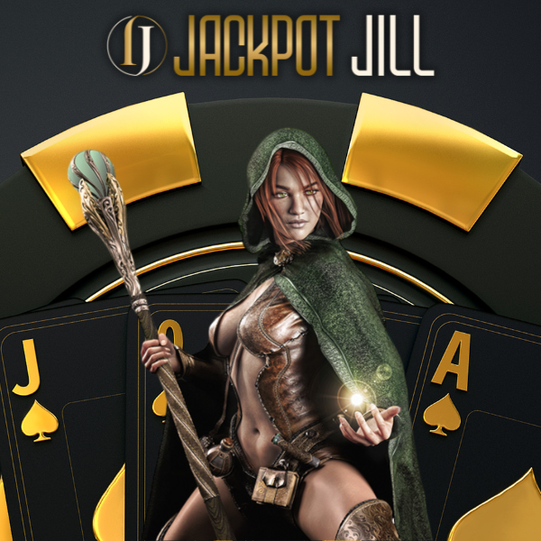 Jackpot Jill Casino lobby interface showing game categories and promotions