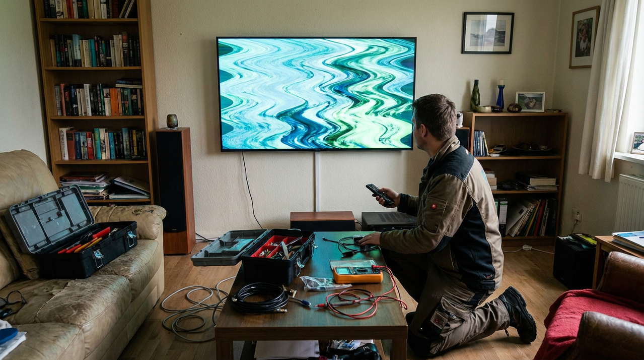 Телевизор показывает синим или зелёным оттенком в Саранске — ремонт изображения