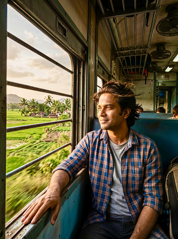 Indian Train Window Reverie