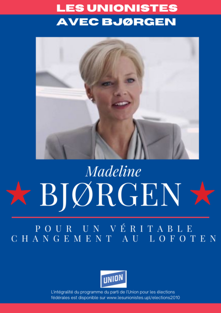 affiche de campagne de Madeline Bjorgen