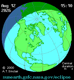 esquema animaci�n sombra del eclipse total cruzando Espa�a el 12 de agosto de 2026
